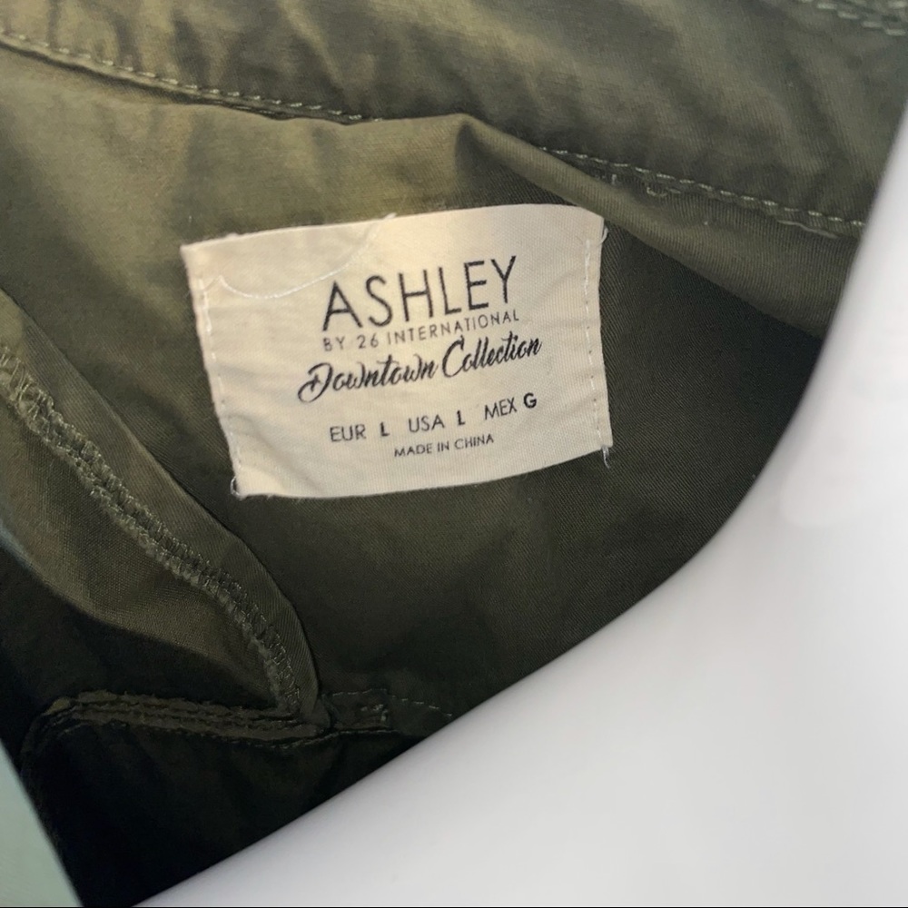 Military Green Embroidered Rose Jacket Cargo Utility Ashley by 26 International - Picture 10 of 10